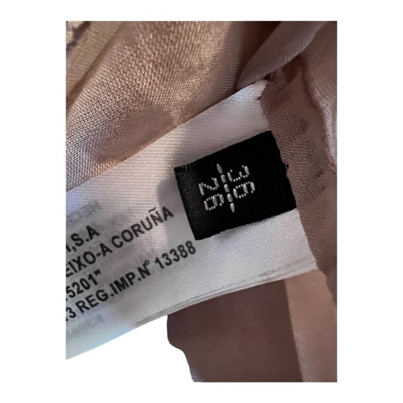 Massimo Dutti Silk Blend Taupe Beaded Split Neck Pullover Peasant Blouse XS - Picture 3 of 16